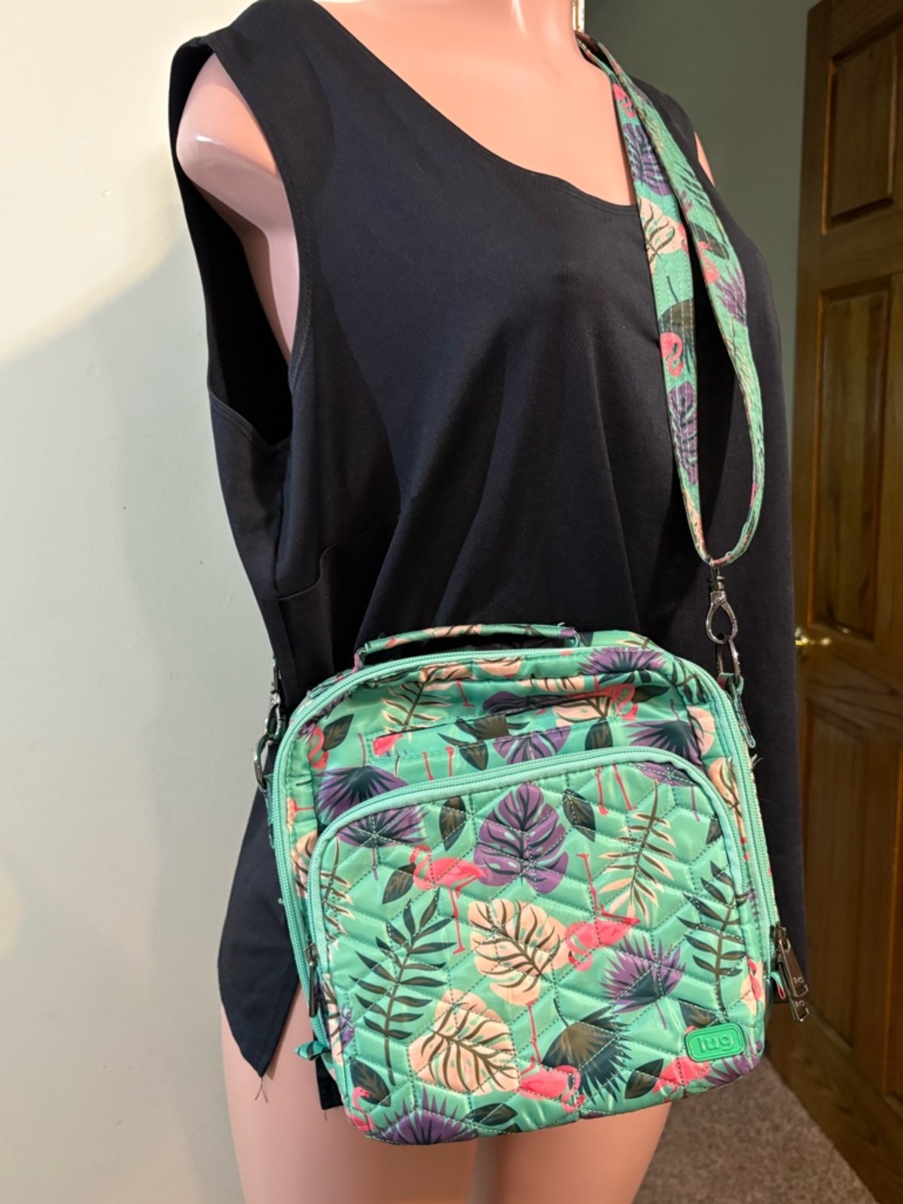 Lug Ranger 2 and Matching Rodeo 2 Wallet in‎ Awesome Flamingo Mint quilted 2 PC